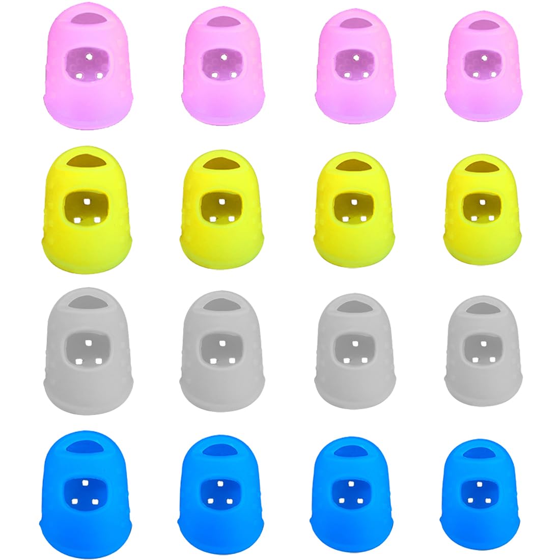 Protezioni per Dita in Silicone Antiscivolo Riutilizzabili 16 Pezzi 4 Misure