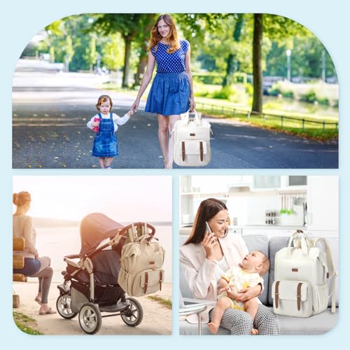 mommore Diaper Bag Backpack Champagne