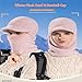 LJRPUPY 3 in 1 Fashion Women Winter Knitted Hat Cold Weather Cycling Windproof Scarf Baseball Ski Cap Gray