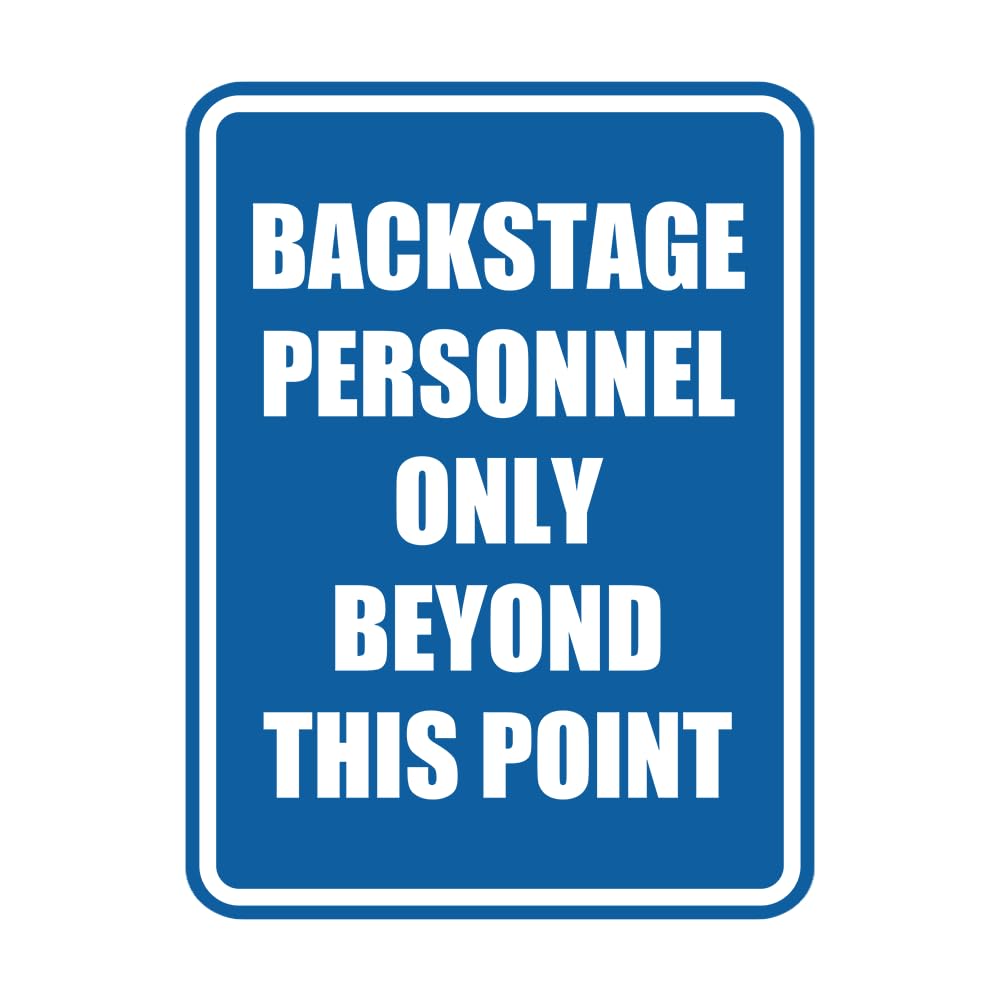 Portrait Round Backstage Personnel Only Beyond This Point Door or Wall Sign Easy Installation | Music | Concert | Festivals Sign (Blue) - Large