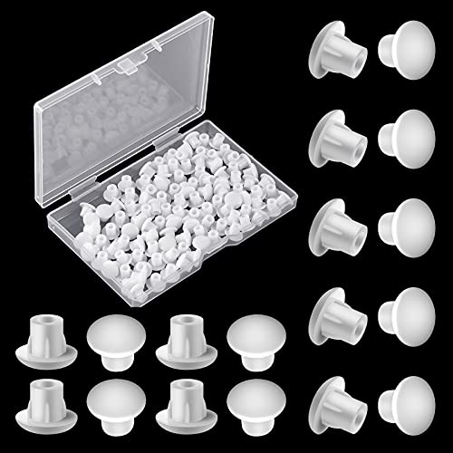 Jetec 1000 Pieces Plastic Hole Plugs Round Button Plugs Screw Cap Drilling Cover Plugs for Cabinet Cupboard Shelves (3/16 Inch)