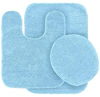 KIDS ZONE HOME LINEN Angela Badezimmerteppich-Set, rutschfest, weich, 3-teilig hellblau