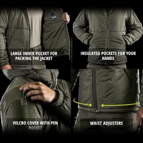 Veste tactique d'hiver imperméable UF Pro Delta Compac coupe-vent compressible de petite taille