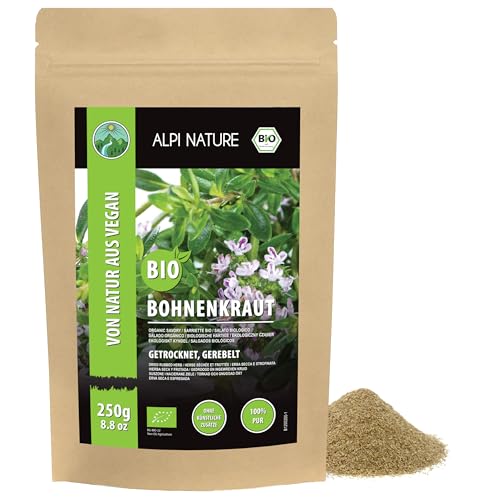 Alpi Nature Organic Savoury Herb 250g 8.8 oz, Dried and Cut Savory Herb, Organic Satureja