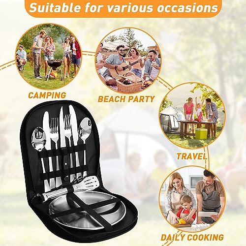 La Llareta 11 Piece Portable Picnic Cutlery Set, Travel Cutlery Set, with Zipper Pouch, for 2 People Hiking, Camping, Picnic - Image 4