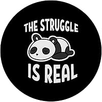 Vista 3 de Lazy Panda The Struggle Is Real Funny Panda PopSockets - Agarre y soporte para teléfonos y tabletas, Negro