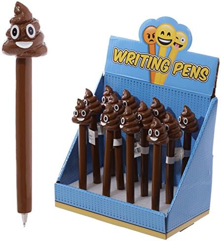 Novelty Collectable Character Pen - Emotive Poop - Length 15cm Width 3cm Depth 2.5cm