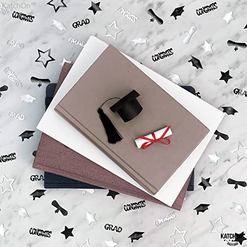 Image of KatchOn, Black and Silver Graduation Confetti - Pack of 1300 | Grad Confetti for Graduation Decorations 2026, Black and Silver 2026 Graduation Decorations, Grad Table Decorations 2026