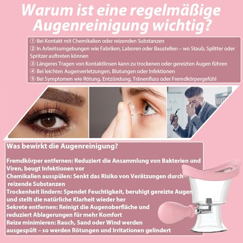 Image of 2Pack Eye Wash Cup, Portable Eye Washer Bath Kit Eye Care Silicone Air Pressure Eye Cleaning Cup Eye Wash Cleaner Kit Soothing Tired Eyes Effective Relief Tired Eyes Cleaning Eye Dust Makeup Irritants