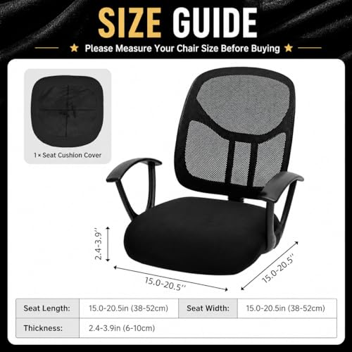 Image of DIVA EN CAMINO DEC Stretchable Desk Office Chair Seat Cushion Covers - Universal Spandex Computer Chair Slipcover - Removable Washable Cushion Protectors for Dogs, Cats, Pets