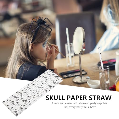 100 pitillos desechables de papel para Halloween miniatura 6