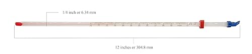 Miniatura 2 de #6405-10 Termómetro de vidrio Laboratorio Lleno de Alcohol Rojo, Graduado -10 a 110C, Espalda Blanca, Inmersión Parcial. Paquete 10.
