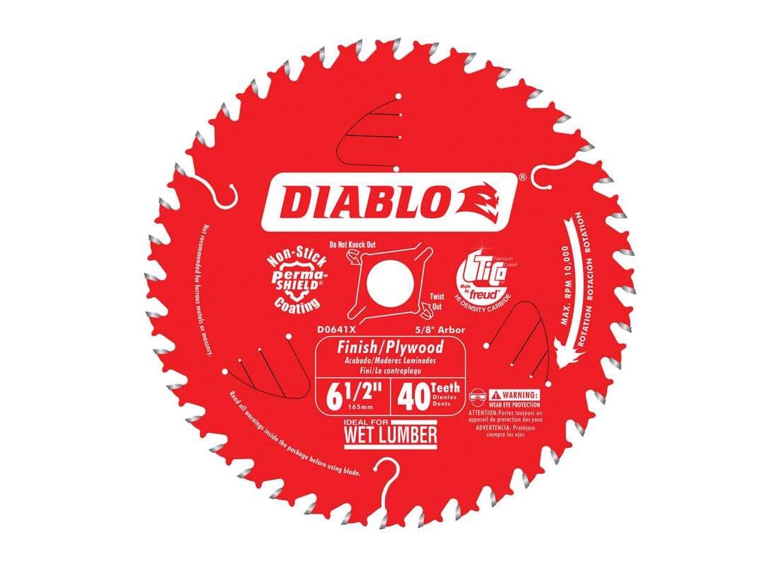 Lame de scie finition contreplaqué 40 dents Diablo D0641A sans éclats