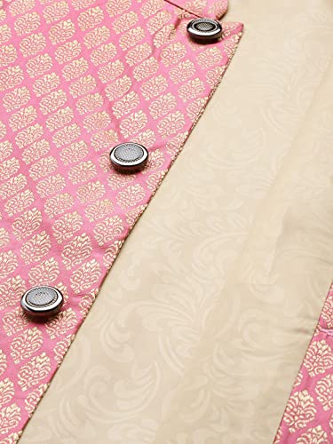 Image of SOJANYA (Since 1958, Men's Silk Blend Grey Kurta Pyjama & Silk Blend Jacket Combo