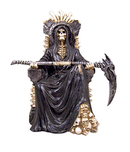 Ruler Of The Underworld Reaper On The Throne Resin Statue, 10 1/2 Inch (H) #TOP16