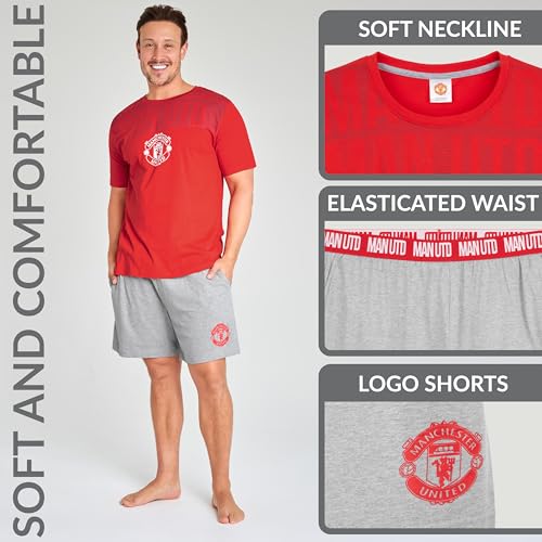 Manchester United F.C. Mens Pajamas Set, Breathable 2 Piece Short Lounge Wear - Gifts for Men4