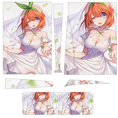 PS5 スキンシール ディスク 中野四葉 五等分の花嫁 プレイステーション5 スキンシール 全面保護 側面/両面対応 保護ステッカー PS5 対応 耐久性 本体 コントローラー 保護シール 簡単取付 薄型 傷隠せ 摩擦保護 抗衝撃 汚れ/ホコリ防止 指紋/
