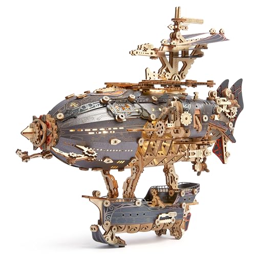 FUNPOLA LED 3D Wood Puzzle Fantasy Airship Model...
