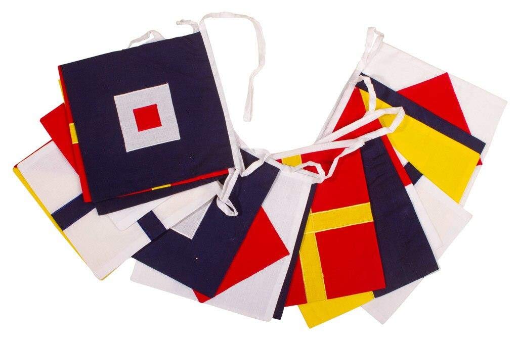 100% Cotton Bunting - Square Flags - 5m/16 Double Sided Flags - Nautical - The Cotton Bunting Company