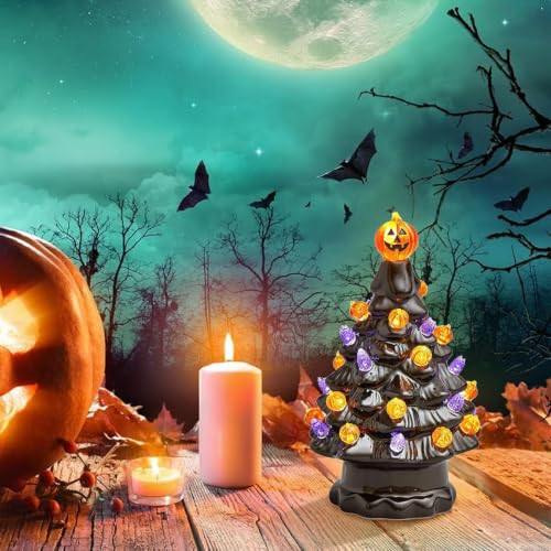 Árbol LED Halloween para chimenea y estantería de dormitorio familiar 6