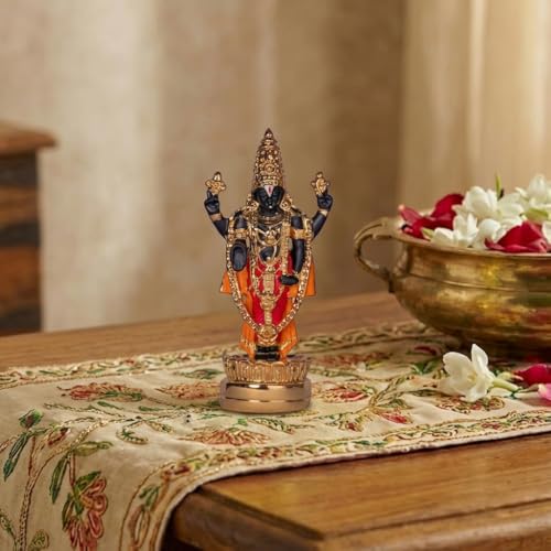Image of Gold Plated Premium Balaji Statue for Car Dashboard, Gifting, Pooja Room Decor & Home Decoration (4.5 Inches) - Multicolor
