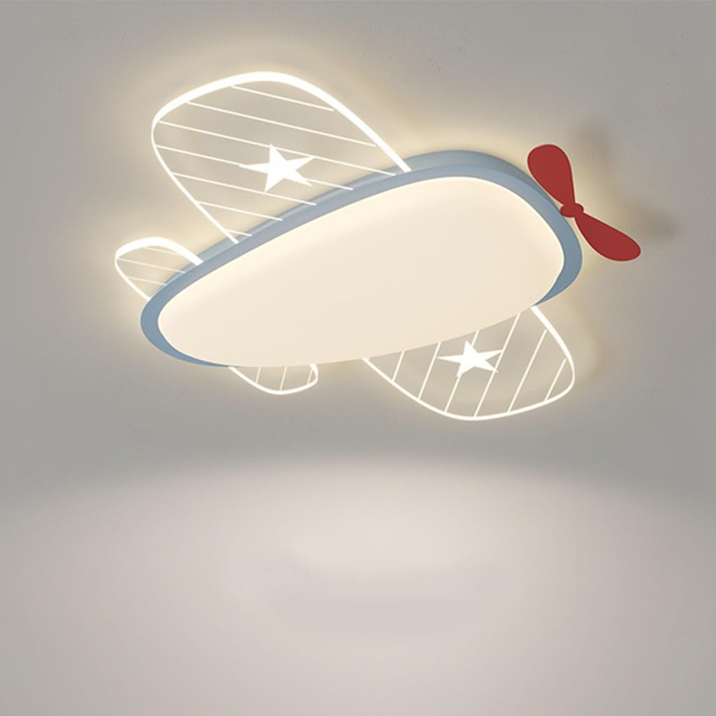 Beiltuga Cartoon Inspired LED Ceiling Light Dimmable Lounge Lights Ceiling Airplane Shaped Acrylic lampshade Flicker Free Design with Remote Control 36W 3000K-6000K for Living Room Bedroom