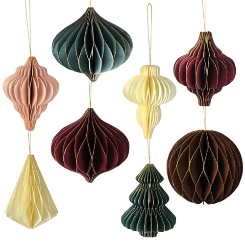 Eopvttge Weihnachtendeko 8er Set, Papierkugeln Weihnachtsbaum,...