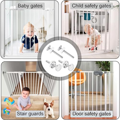 4 Stück Babytor Schrauben,Druck Schrauben,M10 X 90mm Druckschrauben,Gewindespindelstangen,Klemmschraube,Baby Tor Screw Gitter for Children's Gate,Treppengitter,Kindergitter,Babygitter,Türschutzgitter