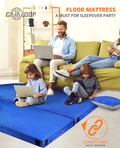GAIALOOP 4 INCH Thick Memory Foam Camping Pad Futon Mattress, Portable Floor Sleeping Mat Sleepover Guest Bed Roll Up Mattress for Outdoor Extra Supportive for Side Sleepers [Twin XL:80 * 38 * 4\"] - Thumbnail 5