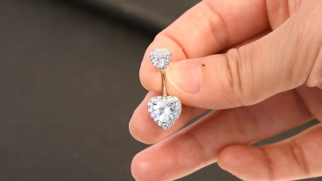 Piercing Ombelico In Acciaio Chirurgico Con Zircone A Cuore | Glow Bodies - Foto 11