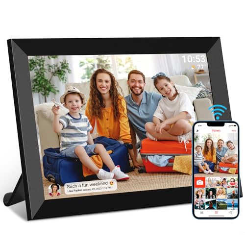 32GB FRAMEO 10.1 Inch Smart WiFi Digital Photo Frame 1280x800 IPS LCD Touch Screen Auto-Rotate Portrait and Landscape Built in 32GB Memory Share Moments Instantly via Frameo App from Anywhere
