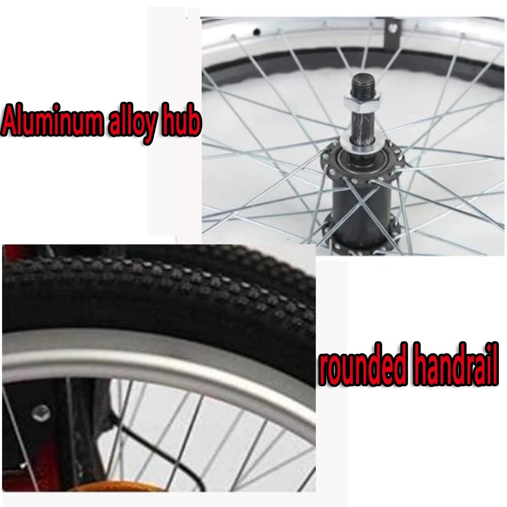 Rueda Trasera para Silla De Ruedas, Recambio De Ruedas para Silla De Ruedas,Caucho Macizo Accesorios De Rueda ​Trasera, 2 Pieza, Cubo De Aleación De Aluminio