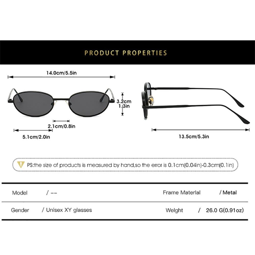 Gafas de sol ovaladas de metal para hombre y mujer, con lentes rosas, montura pequeña, estilo punk, protección UV400.