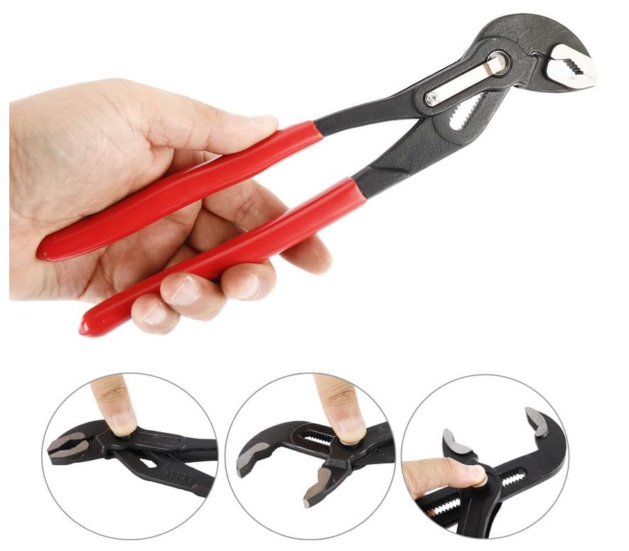 SET 3 PINZE POLIGRIP AUTOBLOCCANTI GIRATUBI PAPPAGALLO REGOLABILE 8"- 10" - 12" IN ACCIAIO CHROME VANADIUM CON CUSTODIA