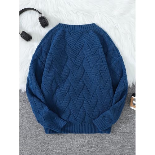 Men Japanese Style Round Neck Couple Sweater Plain Weave Business Casual Tops3