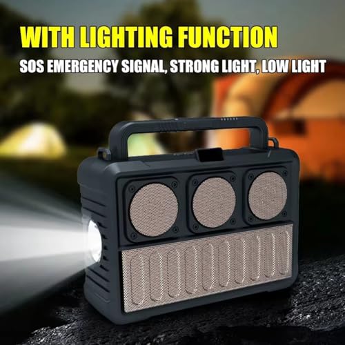 Radio FM solaire et enceinte portable d'extérieur avec torche LED - 3