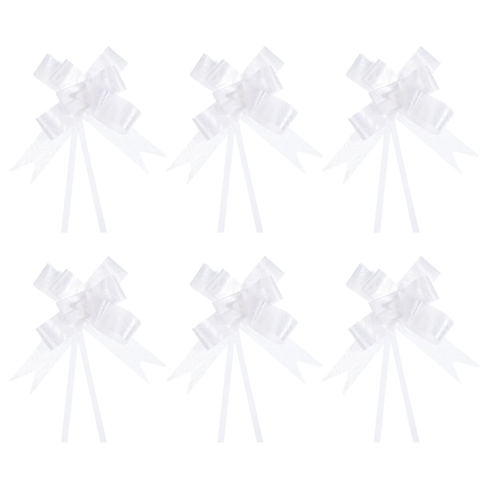 PATIKIL 13-Inch Pull Bows Ribbon, 200 Pack Gift Wrapping String Rose Pattern Decorative Bow Tie for Wedding Birthday Party, White