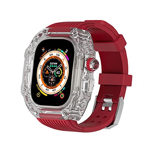 Rm Modified Kit �N���A�P�[�X �o���h Apple Watch Ultra2 Ultra 49mm�p ���S�����x�[�� �X�g���b�v�t�� iWatch 9 8 7 6 5 4 Se 45mm 44mm(���b�h�A45mm 987�p)