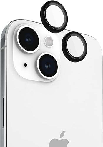 Pelican - Protector de lente de cámara con anillos de aluminio para iPhone 15  iPhone 15 Plus  Vidrio templado 9H  Resistente a los arañazos,