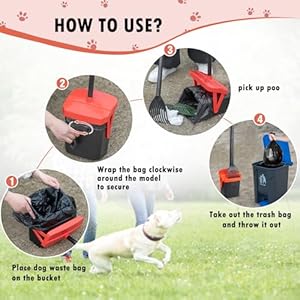 TIMINGILA 36" Pooper Scooper Swivel Bin & Rake with 100 Dog Poop Bags,Adjustable Long Handle for No-Bend Cleanup,Portable Non-Breakable Dog Poop Scooper for Large Medium Small Dogs TIMINGILA 36 Pooper Scooper Swivel Bin Rake with 100 Dog Poop BagsAdjustable Long Handle for No Bend CleanupPortable Non Breakable Dog Poop Scooper for Large Medium Small Dogs