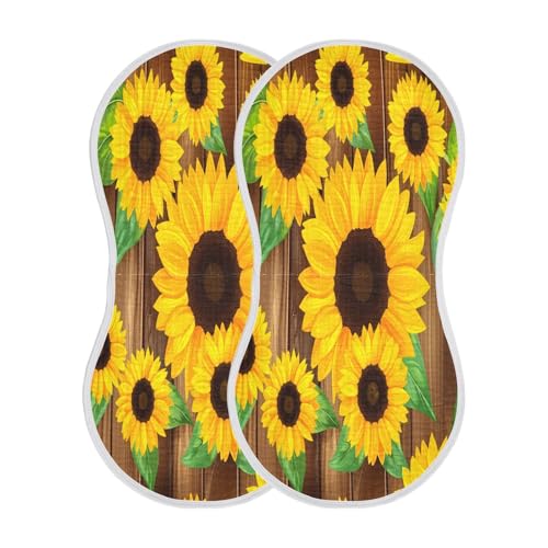 Kigai Sunflower Baby Burp Cloths Extra Soft and Absorbent Burping Rags Cotton Burping Clothes Baby Washcloths for Newborn Boys Girls - 1 Pack2