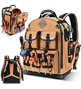 LOKASS Backpack Tool Bag Tool Backpack Heavy Duty Tool Organizer, Water-resistant HAVC Tool Backp...