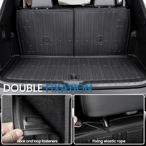 Image of Cargo Mat with Backrest Mats for 2024 2025 2026 Lexus TX 350 /500h /550h+, Fit with Subwoofer, All Weather TPE Protectors Cargo Liner Accessories for TX350 /TX500h /TX550h+