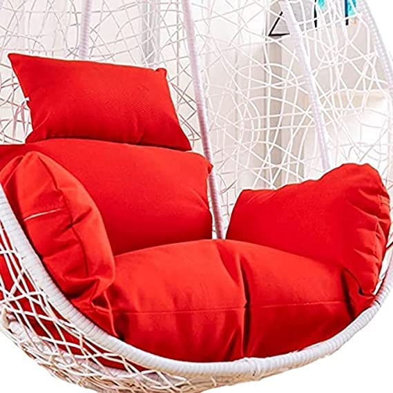 Swingzy Cushion for Hanging Basket Chair - Outdoor Egg Swing Soft Seat Padded Pillow With Polyester Cloth - Red-image-49