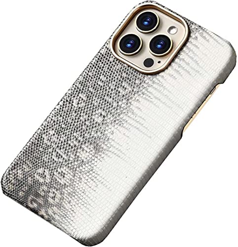 Coque iPhone 14 Plus Koliyn résout surchauffe et chocs cuir lézard gris