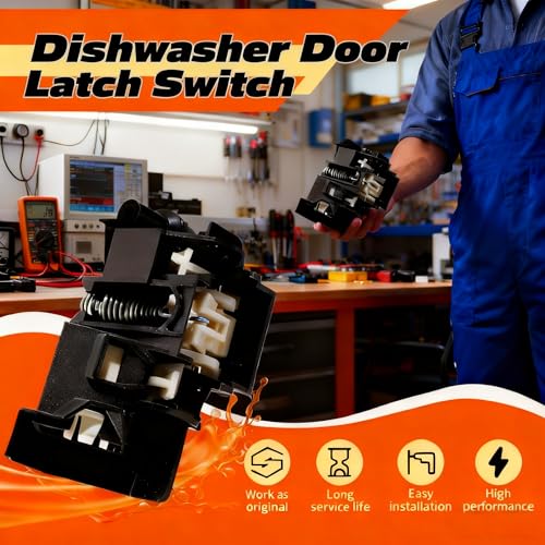 ZLLSSIX Interruptor de trava de porta para lava-louças DD34-00007A, compatível com máquinas de lavar louça Samsung DW80J9945US, DW80J7550UG, DW80M9960UG – Substitui AP5917184 113127