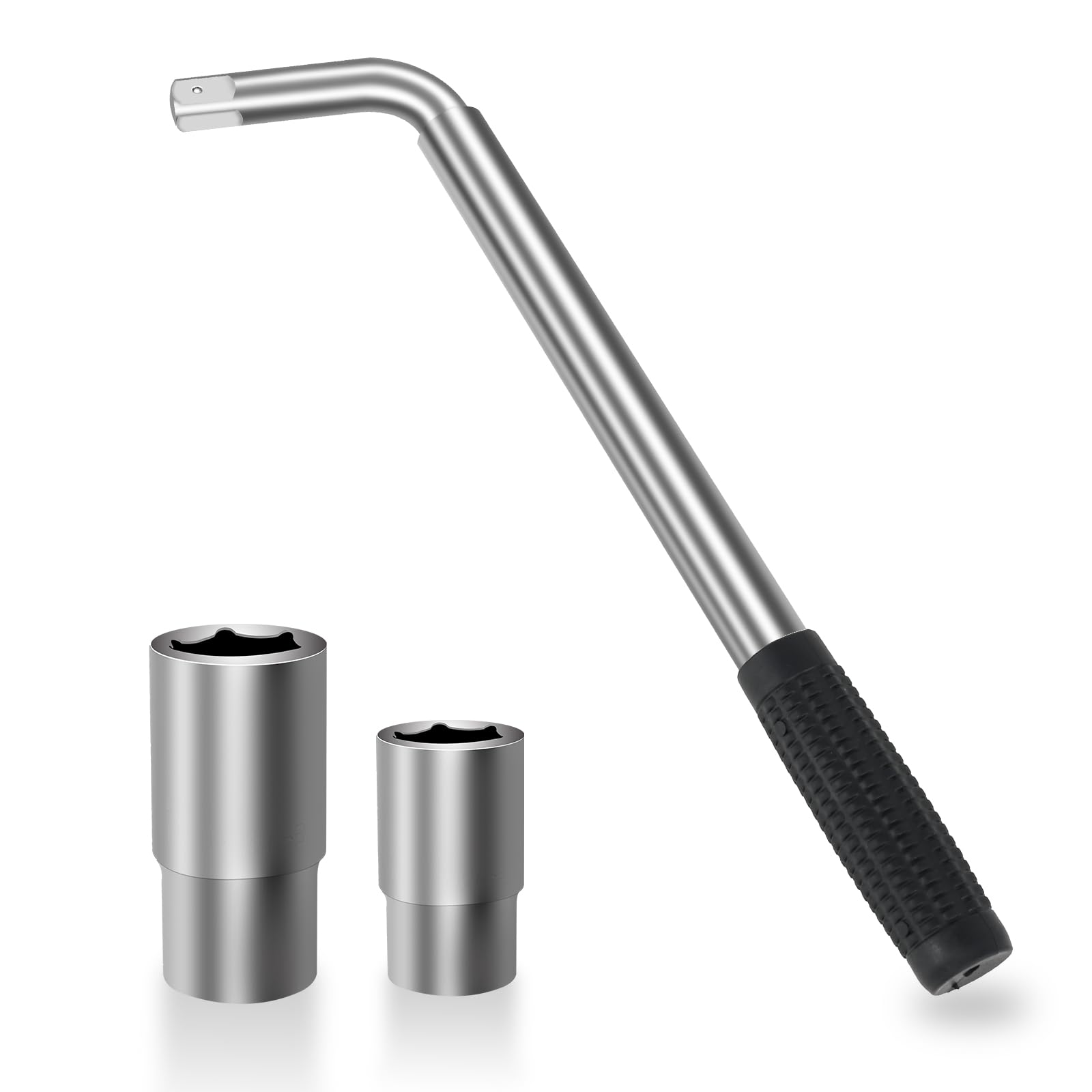 Sutowe Lug Wrench Telescoping Wheel Brace Lug Nut Wrenchs With 17/19/21/23Mm Sockets Extendable Wheel Nut Remover For Vehicles Car Van Truck Caravan