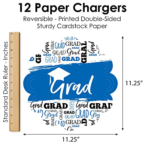 Big Dot of Happiness Blue Grad - Set de 12 platos redondos de papel miniatura 6