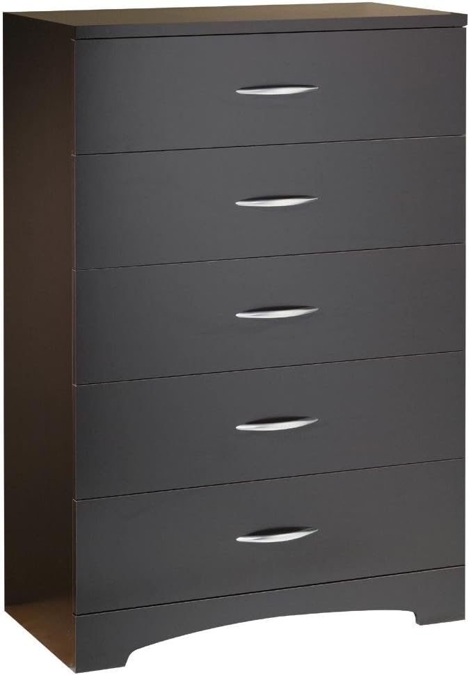 South Shore Step One 5-Drawer Dresser, Chocolate with Matte Nickel Handles