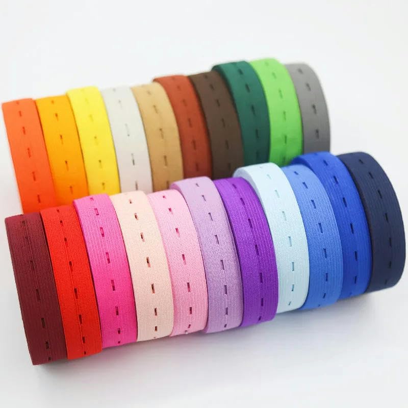 Nastro Elastico Intrecciato 20mm - 5 Yard, Blu Scuro, Per Cucito, Asole, Abbigliamento Fai Da Te - Foto 11